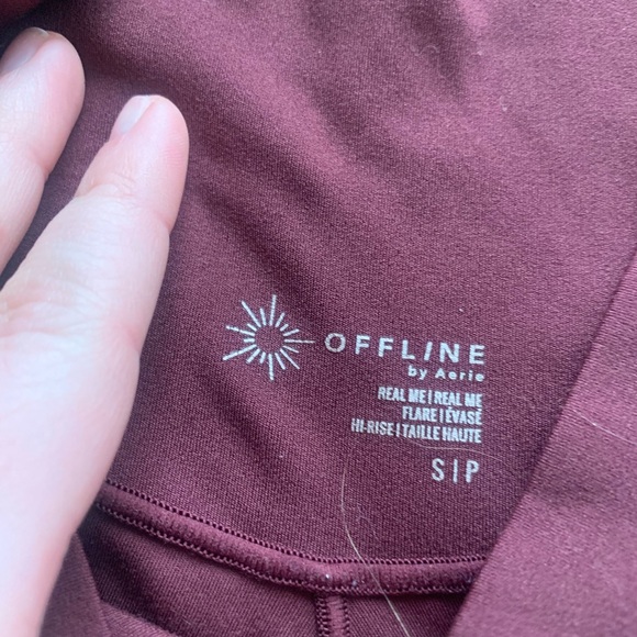 aerie Pants - Aerie Offline High-Rise Flare Leggings - Wine